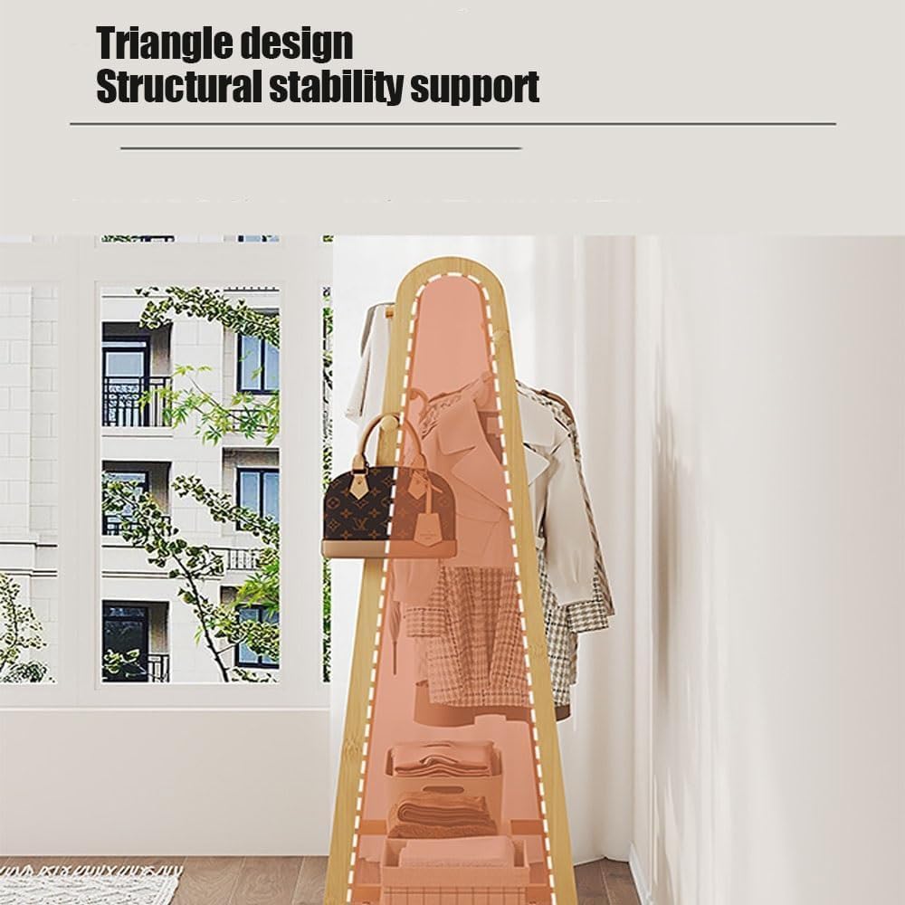 Slide Out Pants Rack Closet Hanger Bar Pull Trousers Tie Belts Scarf Racks Top Mounted Wardrobe Clothes for Closet Retractable,Stylish Bamboo Freestanding Garment Rack with 5 Shelves Space S