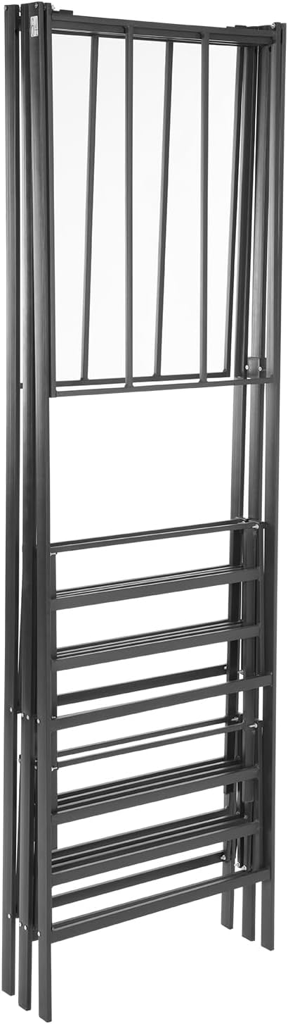 Wardrobe Closet Rack, Heavy-Duty Foldable Garment Rack with Cover, 1100lbs Capability Freestanding Clothes Organizer, Enclosed Curtain Armoires for Hanging Clothes (Grey)