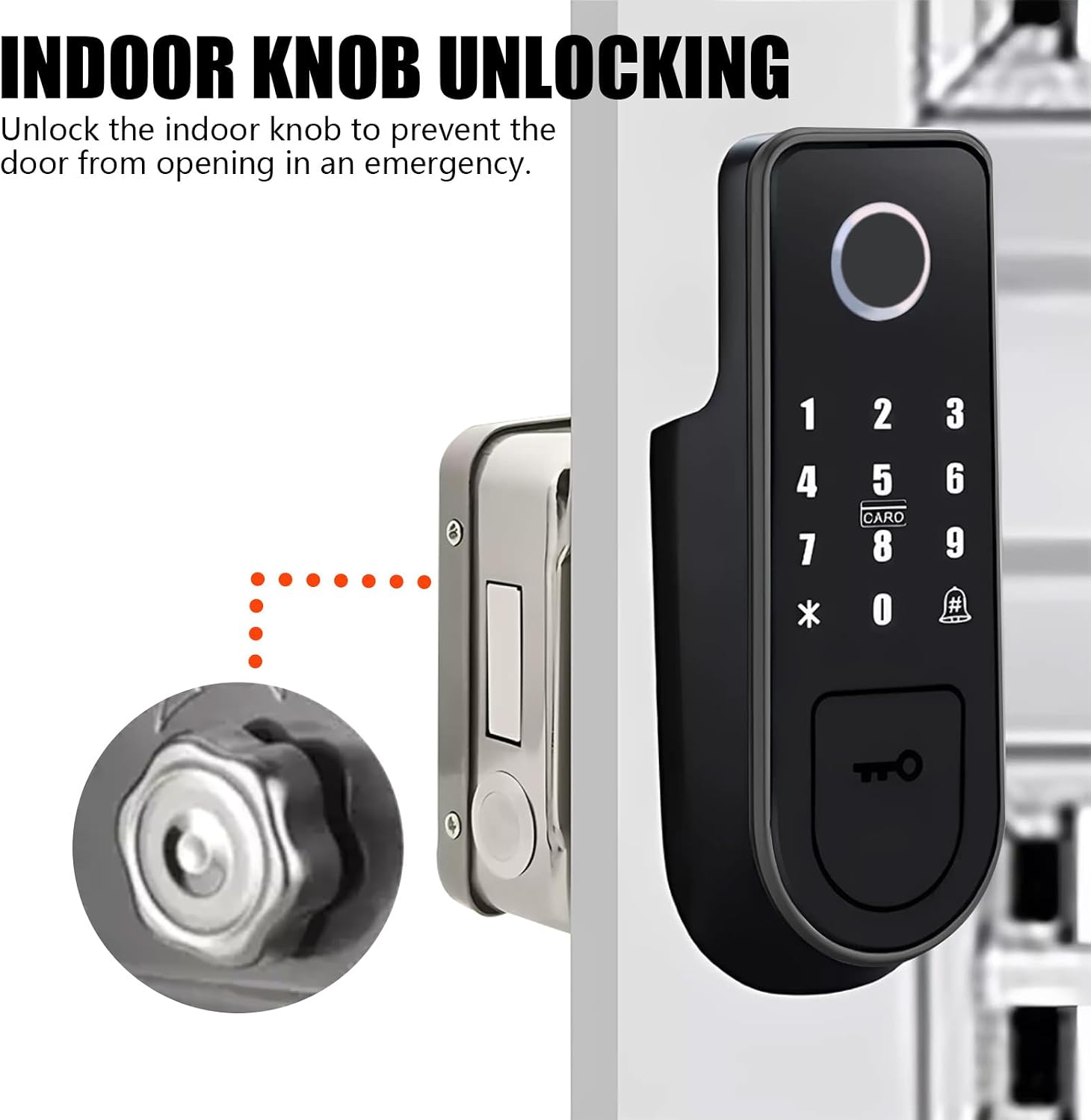 Smart Lock,Electronic gate Latch for Outdoor Fence, Waterproof keyless Smart Rim Lock, Smart Latch Double gate Lock, WiFi Double Sided Fingerprint Reader Lock,with Ttlock App