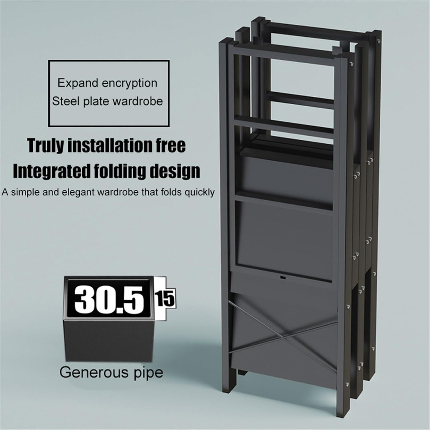Portable Closets,Heavy Duty Portable Closet With Cover,Freestanding Clothing Rack, For Hanging Armoire Wardrobe Closet System Freestanding Coat Storage Garment Racks(113X48X170CM)