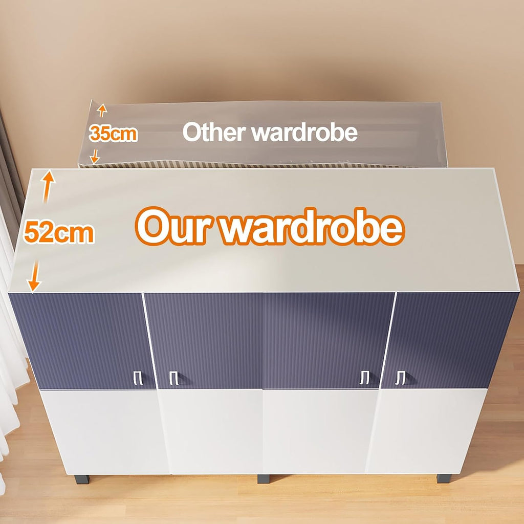 Foldable Closet Wardrobe Heavy Duty Clothes Rack With Cover Portable Metal Clothing Rack Organizer Freestanding Armoire Storage Garment Racks For Hanging Clothes(E,87x172x52cm/34X68X21IN)
