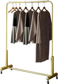 Heavy duty Garment rack Modern Heavy Duty Clothes Rail With Wheels, Rolling Clothing Rack For Hanging Clothes, Freestanding Coat Rack For Bedroom And Living Room, 280 Lb Load Capac (Gold 80X40X155CM)