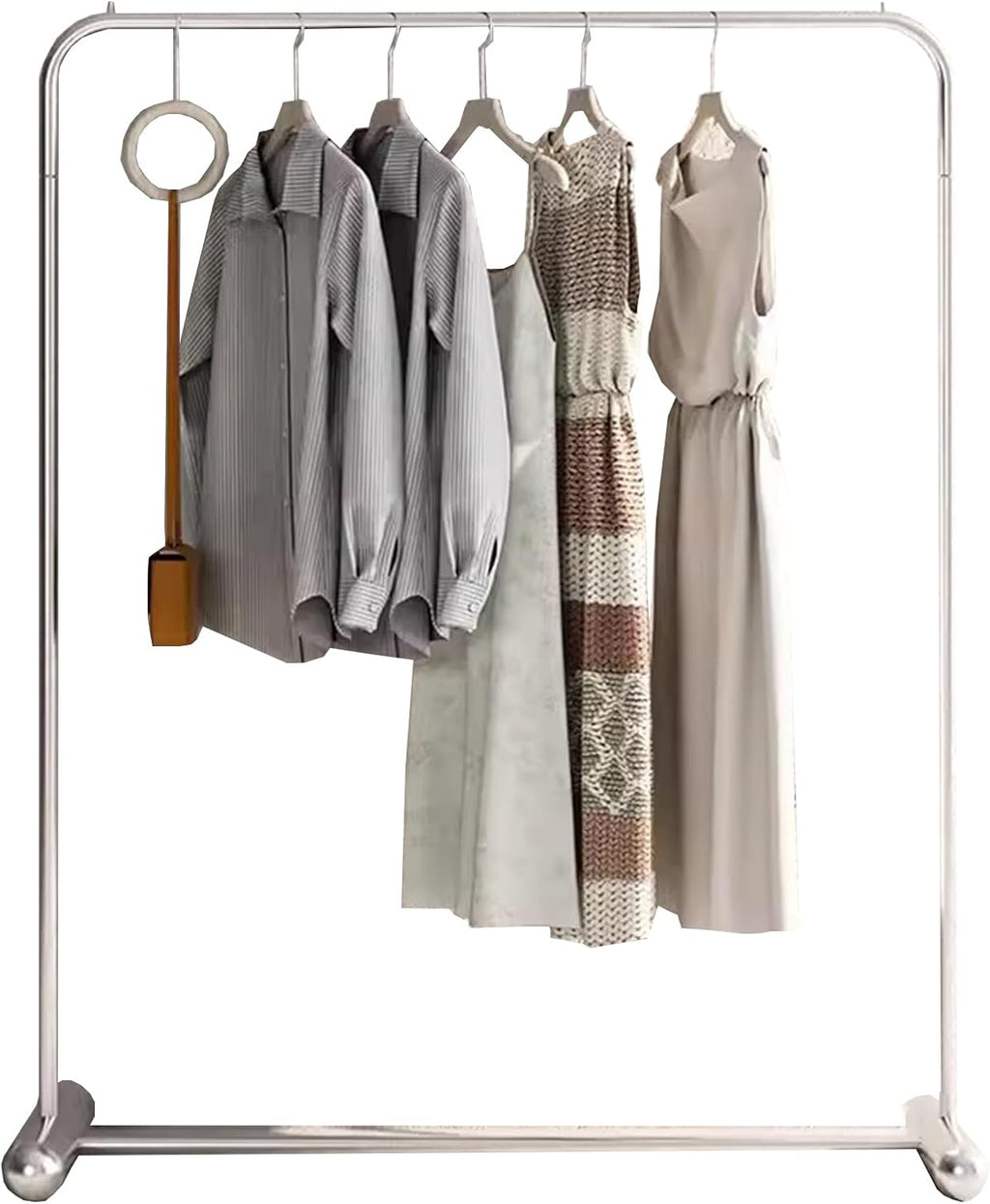 Heavy duty Garment rack Stainless Steel Clothing Rack For Hanging Clothes Heavy Duty Clothes Rail For Bedrooms And Offices Freestanding Retail Display Rack Easy To Assemble Single Rod Coat Rac ( 120X
