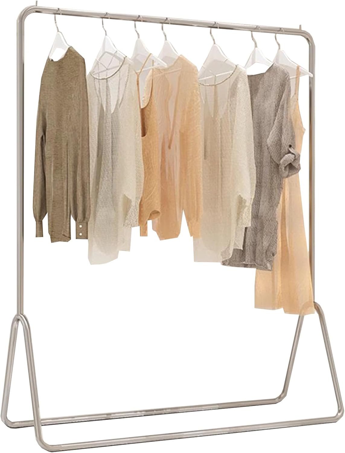 Heavy Duty Coat Rack, Garment rack Heavy Duty Clothes Rail For Hanging Clothes, Silver Stainless Steel Clothing Rack For Bedroom And Boutiques, Freestanding Clothes Organizer Rack ( 120X40X160CM)