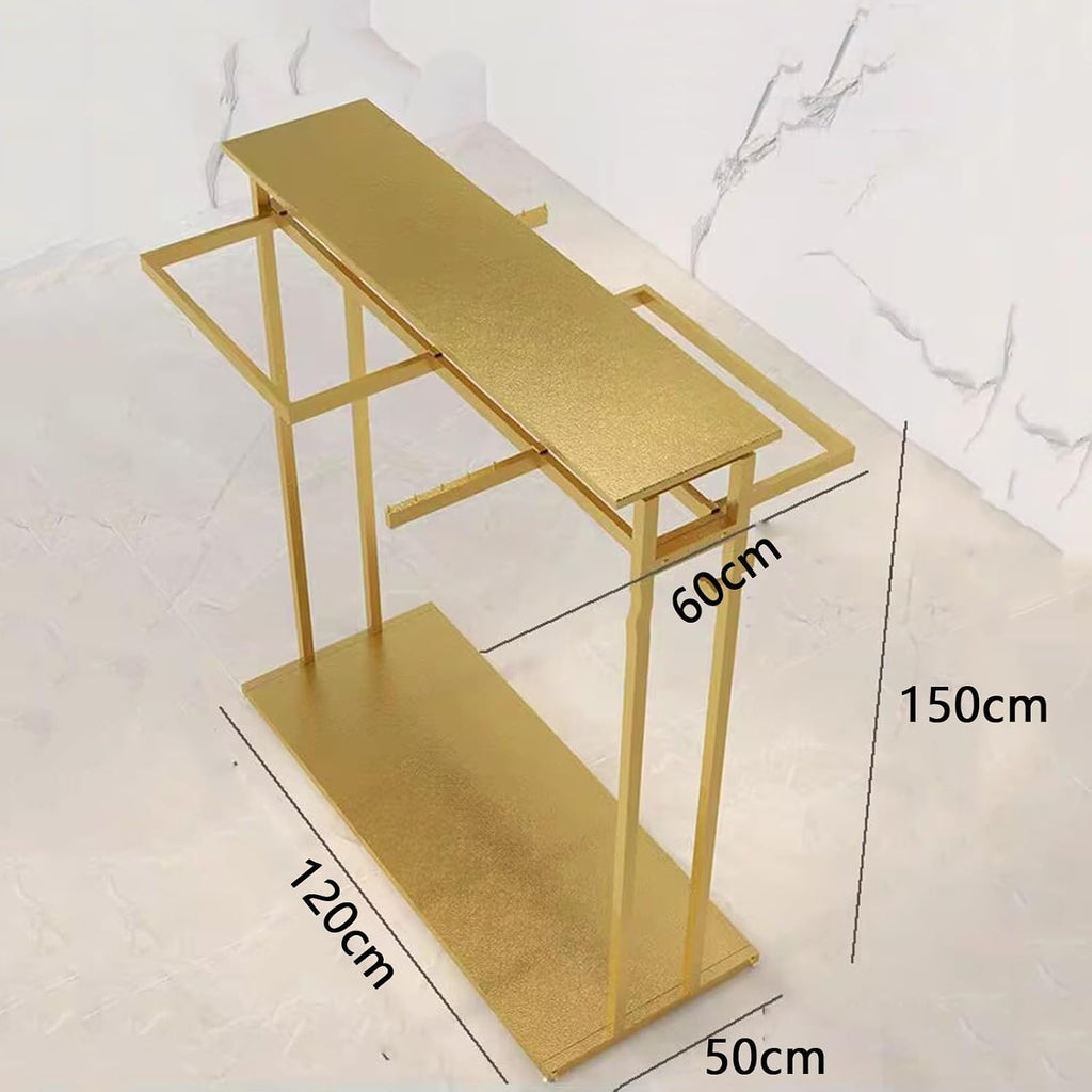 Heavy Duty Pipe Clothes Rack, Clothing Display Stand For Boutiques/Retail Shops/Home Storage, Clothing Store Modern Garment Rack, Free Standing Metal Garment Rack Suit Shirt Display Stand(A,120*50*150