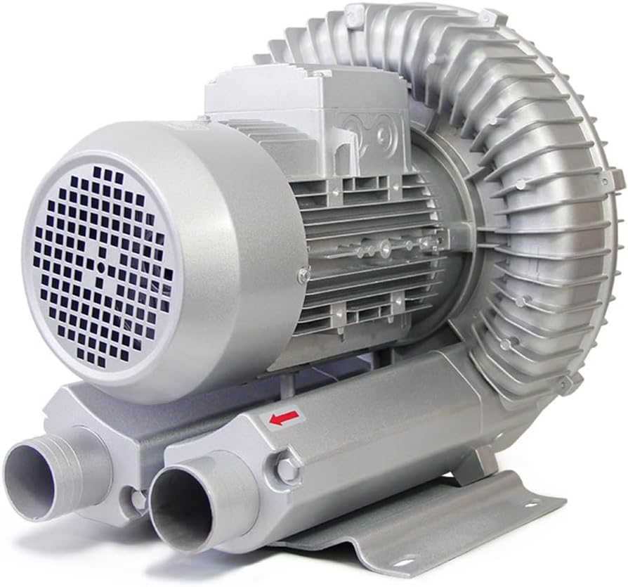 Regenerative Blower air Filter 110V, 50HZ, Single Phase, High-Pressure Vortex Ring Blower, 0.24HP - 1.49HP, Industrial Vacuum Pump 0.74HP 50cfm, Aluminum Alloy