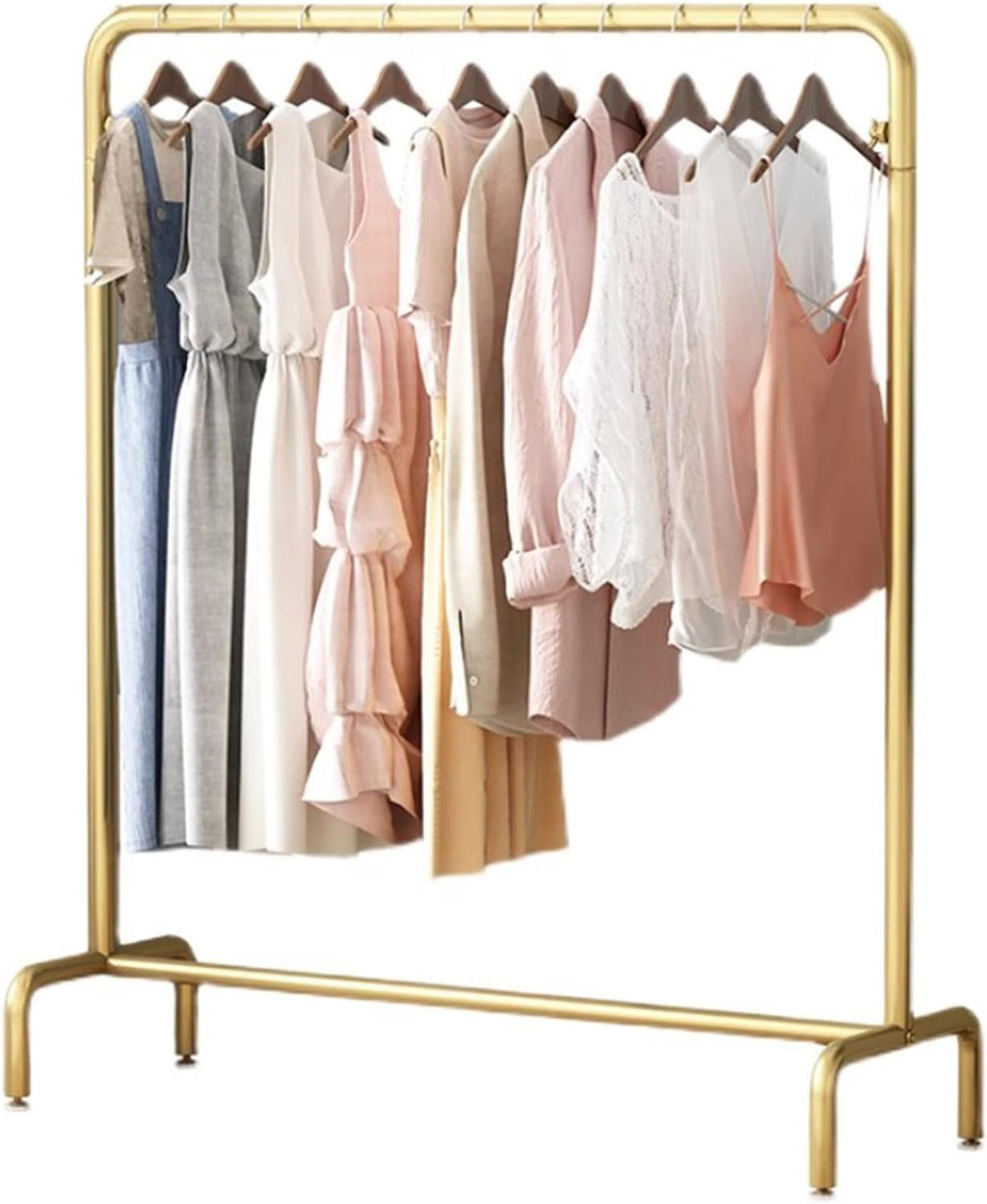 Heavy duty Garment rack Nordic Modern Clothes Rail Heavy Duty Metal Clothing Rack For Bedrooms And Living Rooms Freestanding Retail Display Racks Easy To Assemble Coat Rack For Hangi (Gold 80X40X150C