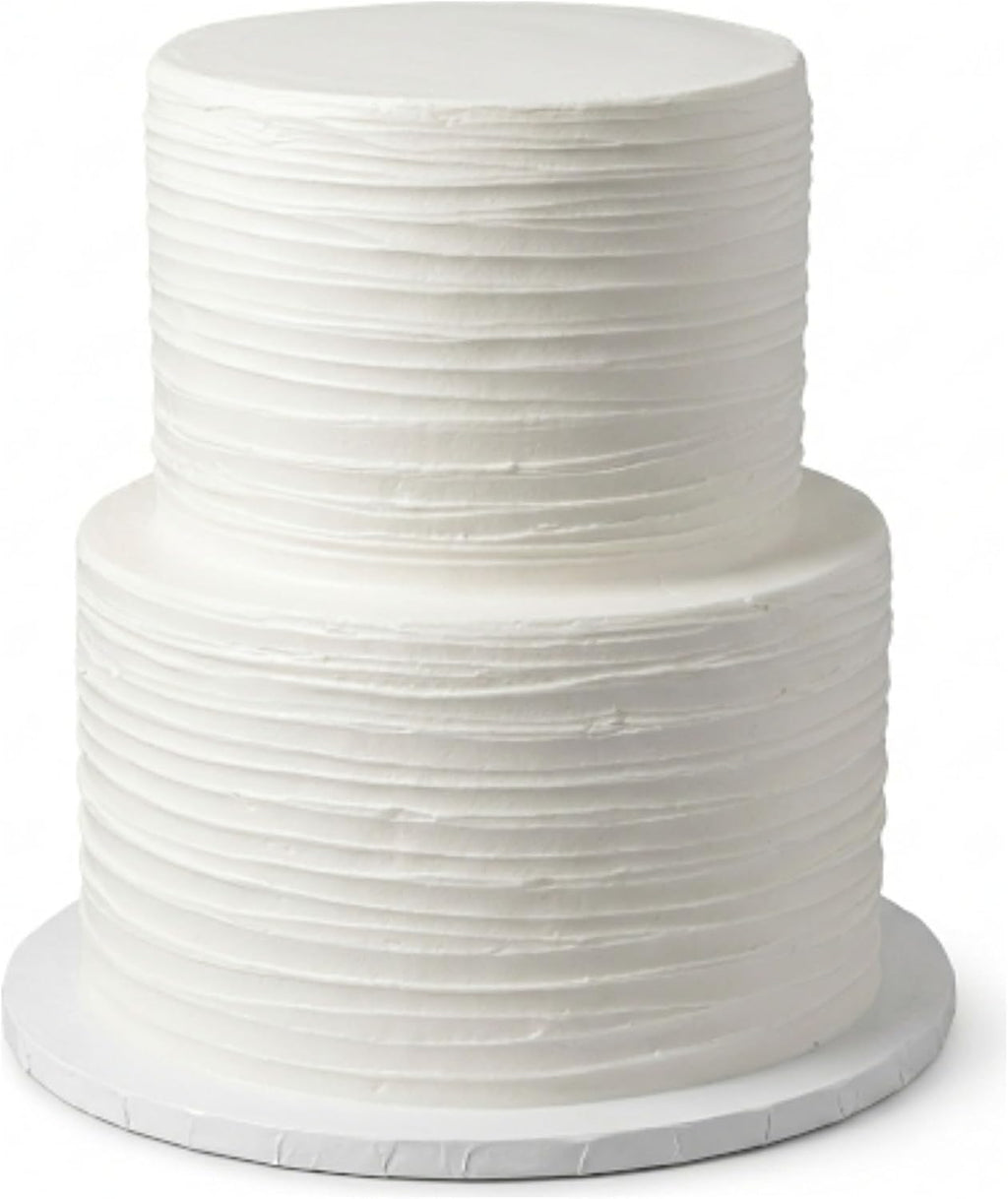 FromJennWithLove 2 Tier Fake Wedding Cake, 12' Tall Handcrafted Ivory Display Cake – 4-Day Artisan Process, Made in USA – Reusable Centerpiece for Weddings & Bridal Showers