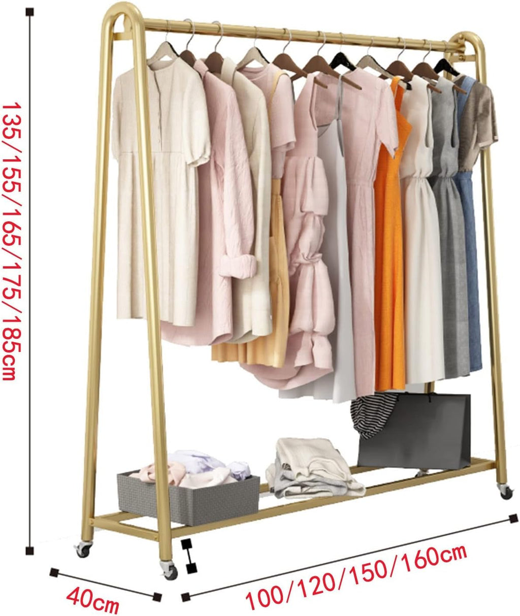 Garment Rack Display Clothes Racks Clothing with Wheels,Clothing Store Retail Racks Commercial Freestanding Hanger for Hanging Clothes,Heavy Duty Organizer (C-L100xH135CM/L39.4x53in