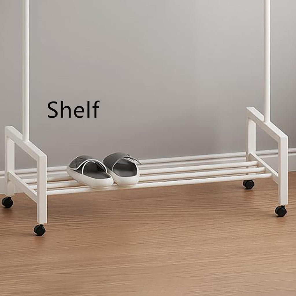 Clothes Racks for Hanging Clothes, Mobile Coat Rack with Wheels, Freestanding Garment Rack Small Spaces Heavy Duty, for Hanging Clothes Coats Skirts Shirts Sweaters