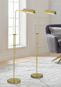 Regency Hill Tony Traditional Farmhouse 54' Tall Standing Floor Lamps Set of 2 Lights Pharmacy Task Adjustable Gold Brass Finish Living Room Bedroom House Reading Office Home Decor Entryway Dining