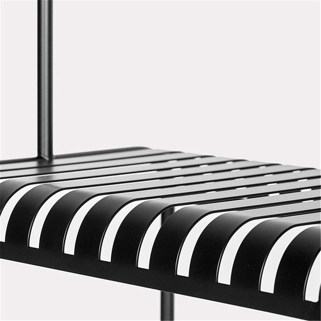 Nordic Coat Hanger, Freestanding Display Stand with 1 Metal Bench, Single-Rail Garment Rack for Coats, Shirts, Trousers, Bags, for Entryway, Bedroom
