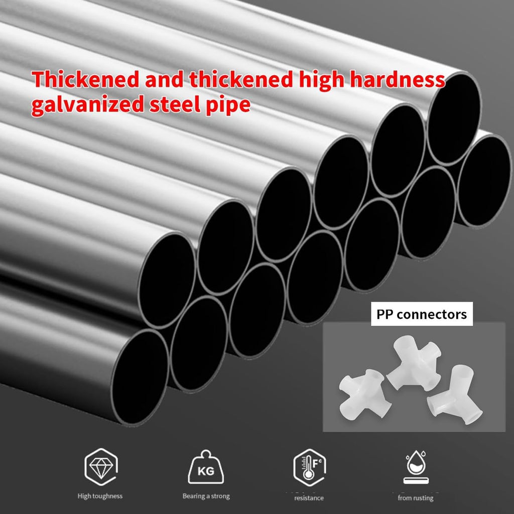 Garment Rack Heavy Duty Clothes Rack with Cover Freestanding Metal Clothing Rack Portable Closet Wardrobe with 2 Hanging Rods and 3 Drawers for Bedroom (Color : Blue, Size : 105x45x168cm)