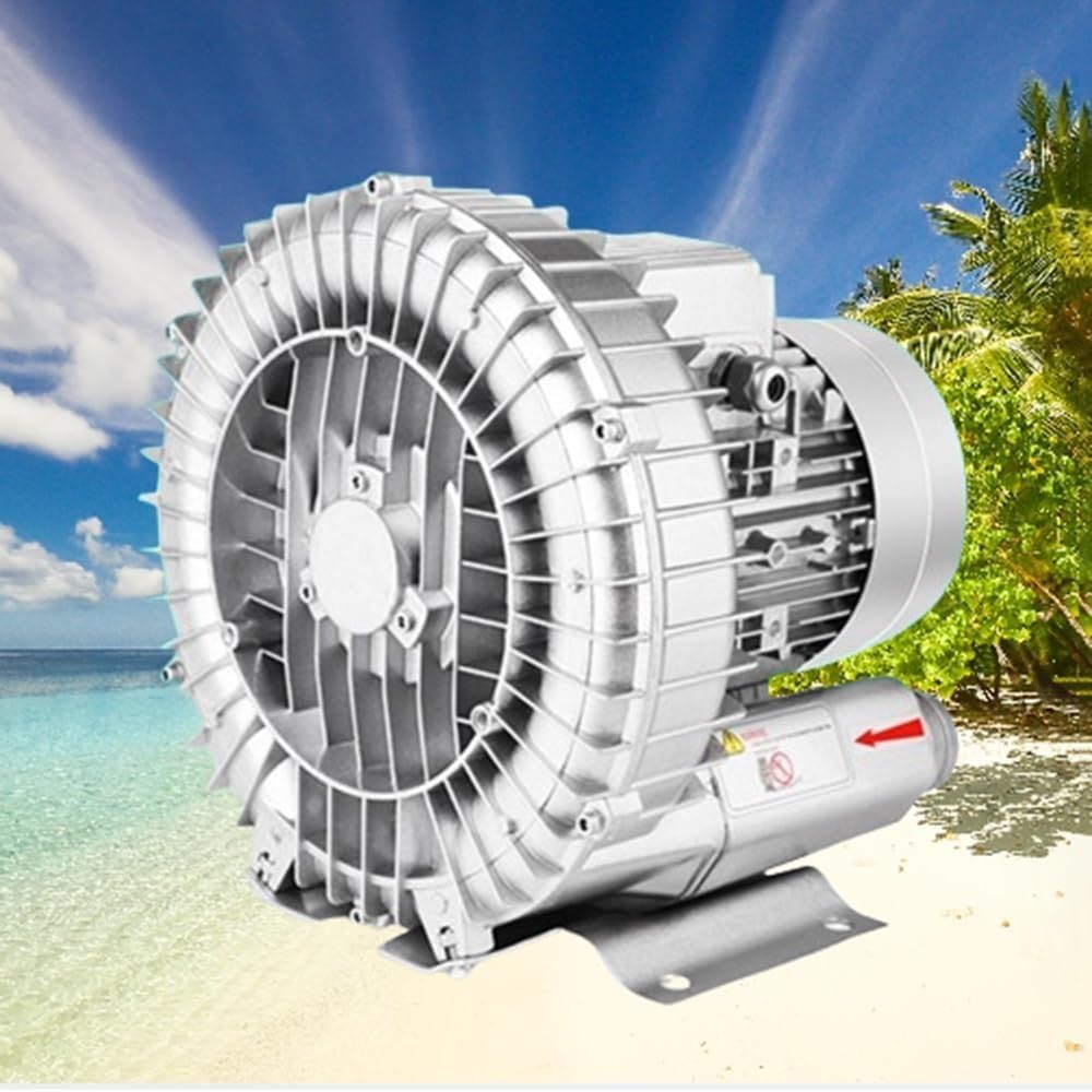 High Pressure Vortex Ring Blower, Regenerative Air Blower for Sewage Aeration, Aquarium and Fish Pond, 220V 50Hz, Efficient Air Blowing and Suction System, 0.16HP to 1.49HP
