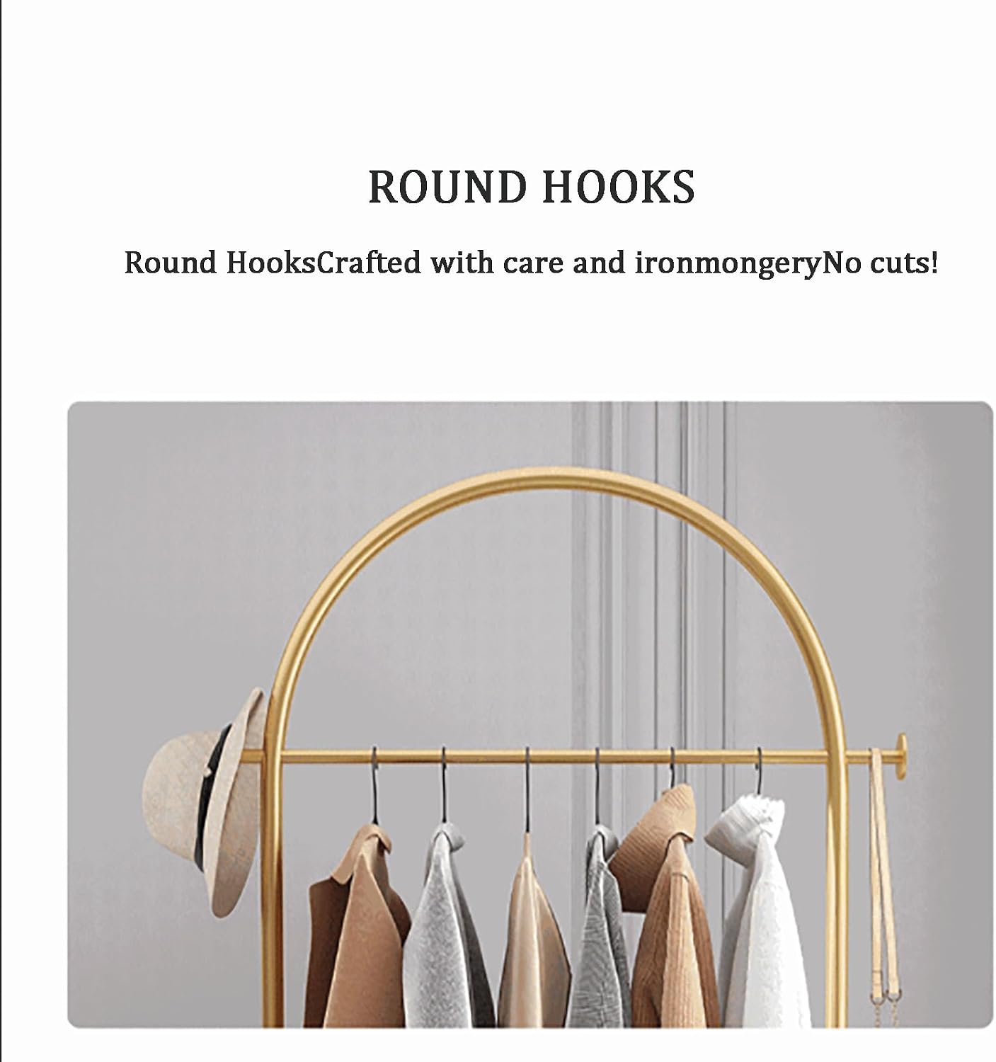 Metal Garment Rack with Bottom Storage Shelf for Bedroom Living Room Freestanding Clothes Rack for Coats Skirts Shirts and Sweaters Portable Clothing Storage Black/Gold/W,C 80cm
