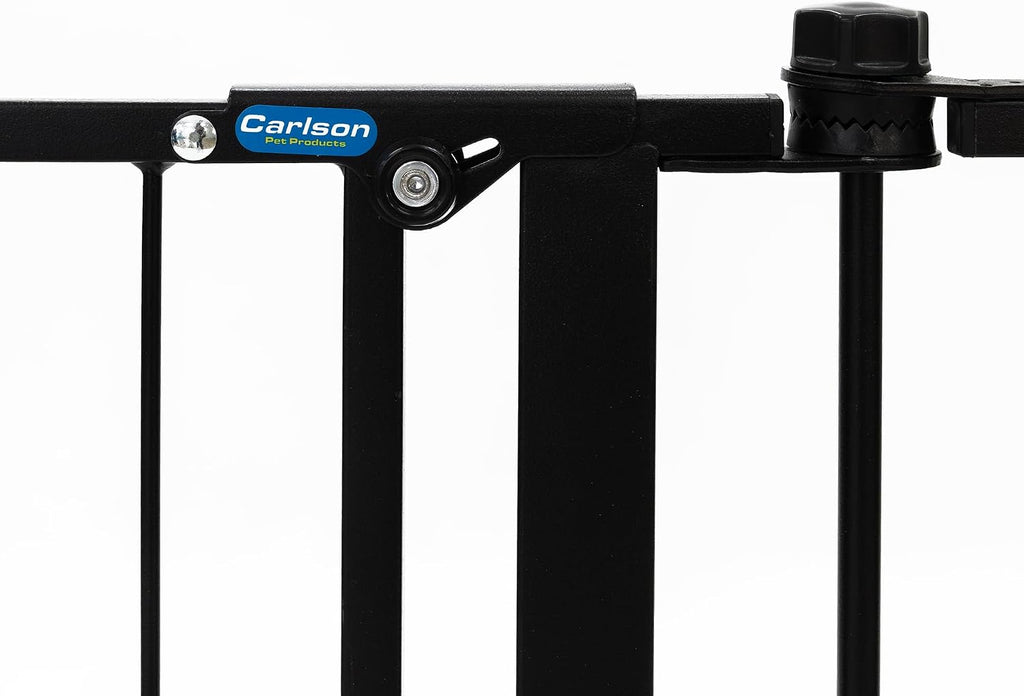 Carlson Pet Products 3-in-1 Extra Tall Weather-Resistant Outdoor 144-Inch Wide Pet Gate, Pen and Fence, Bonus Includes Small Pet Door,Black