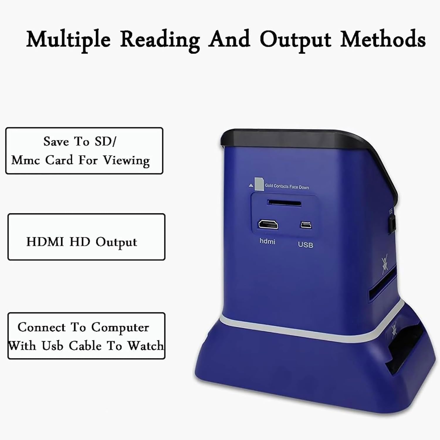 4.3' Digital Film&Slide Scanner, Converts 120 Medium Format, 127 Film, Microfiche, 35mm Negatives&Slides to Digital JPEG, with 8G Memory Card, 22 Million Pixels Film Scanners, for Family Trips