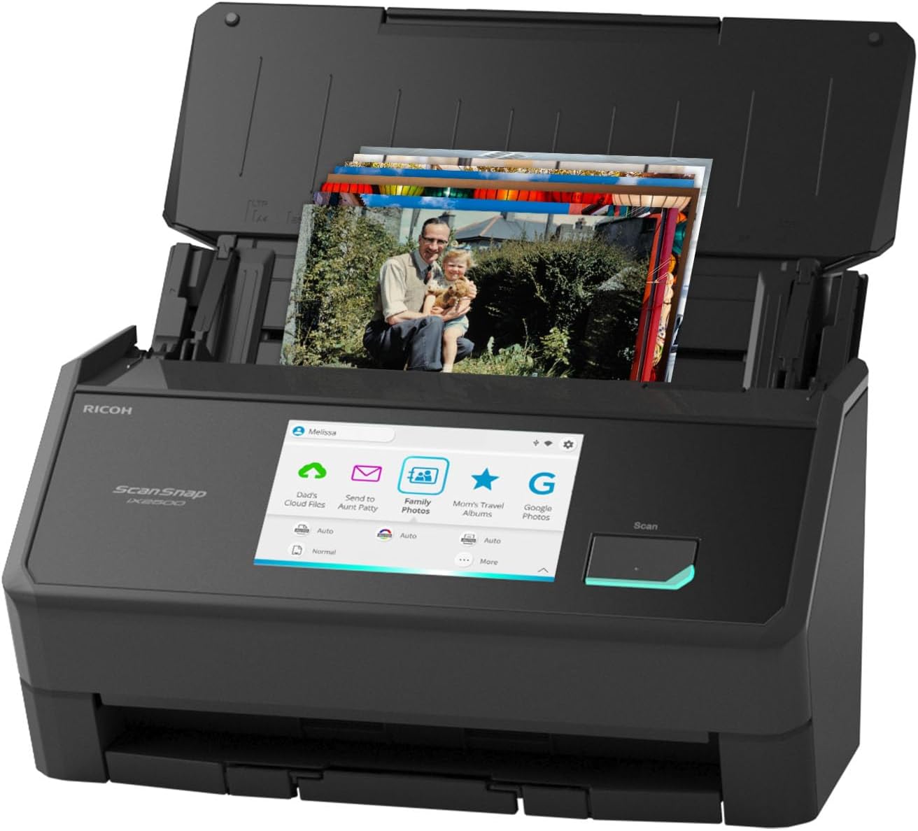 ScanSnap iX2500 Photo Edition Wireless or USB High-Speed Cloud Enabled Photo, Document & Receipt Scanner with Large 5' Touchscreen for Mac or PC, Black