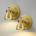 Gold Wall Sconces Set of 2 Hardwired - Brass Vintage Dimmable Indoor Small Bell Lights Fixtures Decor Set of Two for Bathroom Vanity Bedroom Bedside Hallway Living Room Kitchen Picture Lamp
