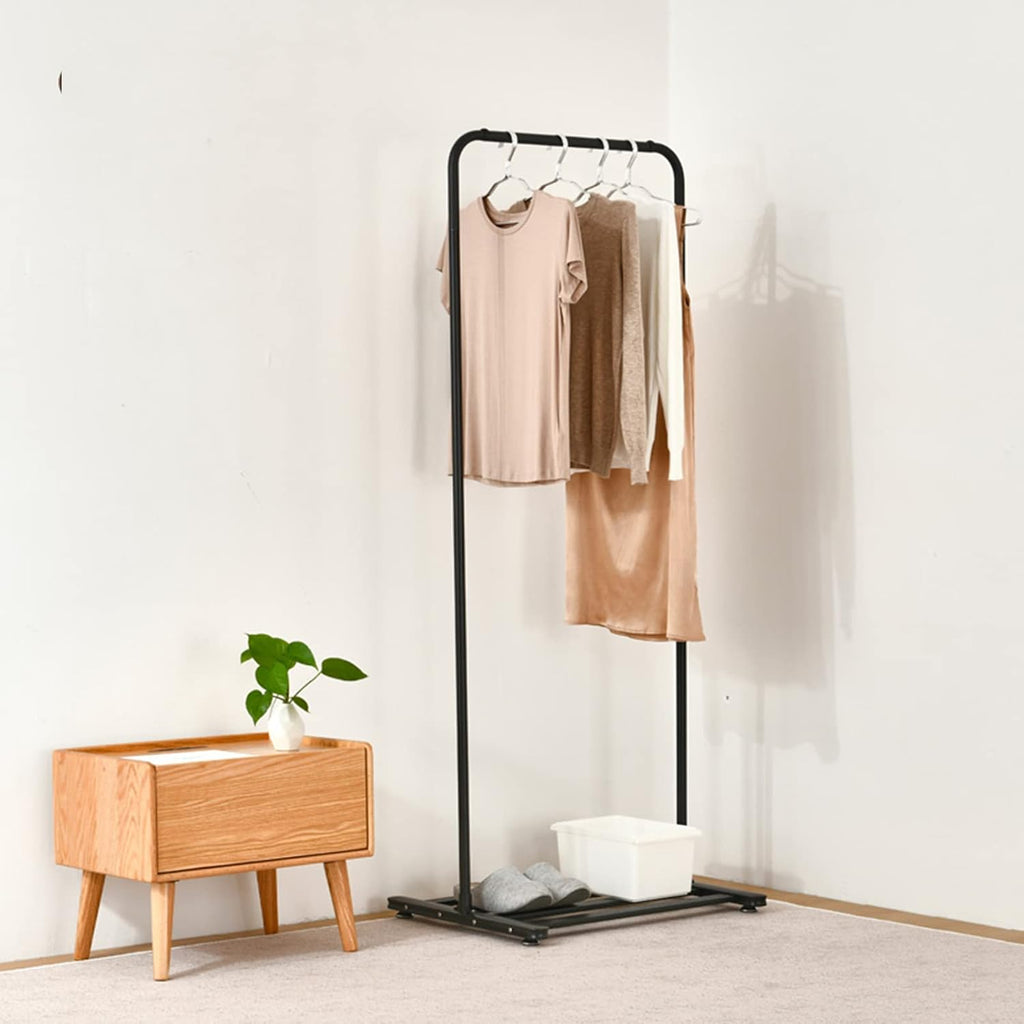 Heavy duty Garment rack Freestanding Coat Rack Stand With Hanging Rod And Shelves, Multifunction Clothing Rack For Hanging Clothes,Metal Clothes Rail For Entryway, Hallway And Bedroom, 63X50X158CM (B