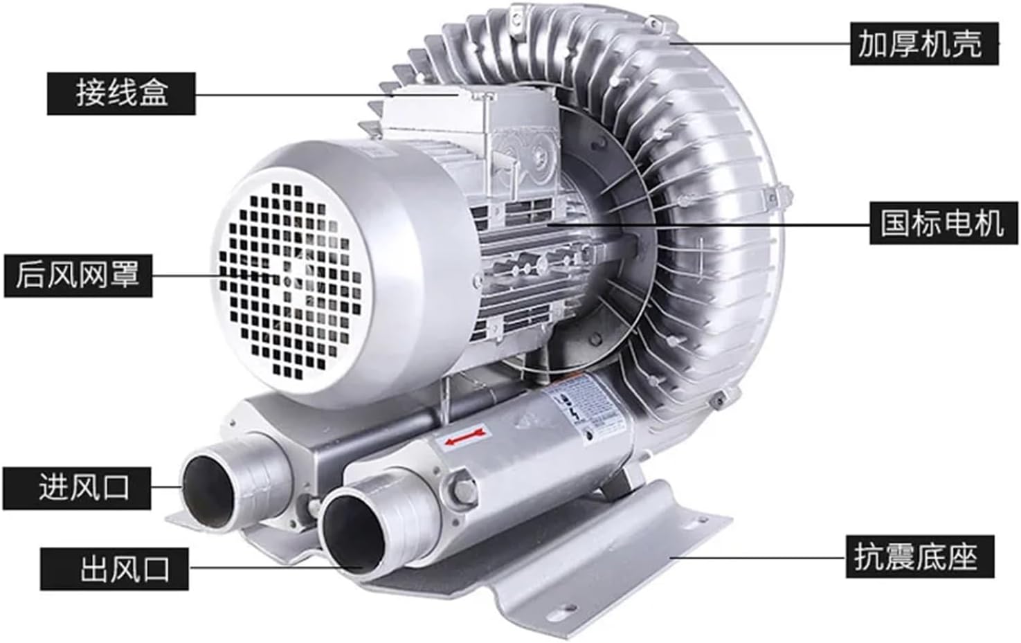 1.5KW 220V/380V High-Pressure Vortex Fan, Fish Pond Aeration Blower, Aerator, high-Power, Vortex-Type air Pump(AC220V)