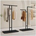 Garment Rack T-Shaped Hanging Rod Set of 2, Clothing Retail Store Display Stands Freestanding Metal Garment Racks 2-Way Suit Shirt Clothing Rack for Boutique/Laundry,