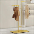 Modern Clothing Rack Freestanding Garment Hanger, Clothing Display Stand for Shops Retail Stores Home Storage, 2-Way Suit Shirt Clothing Rack,Gold-Style 1