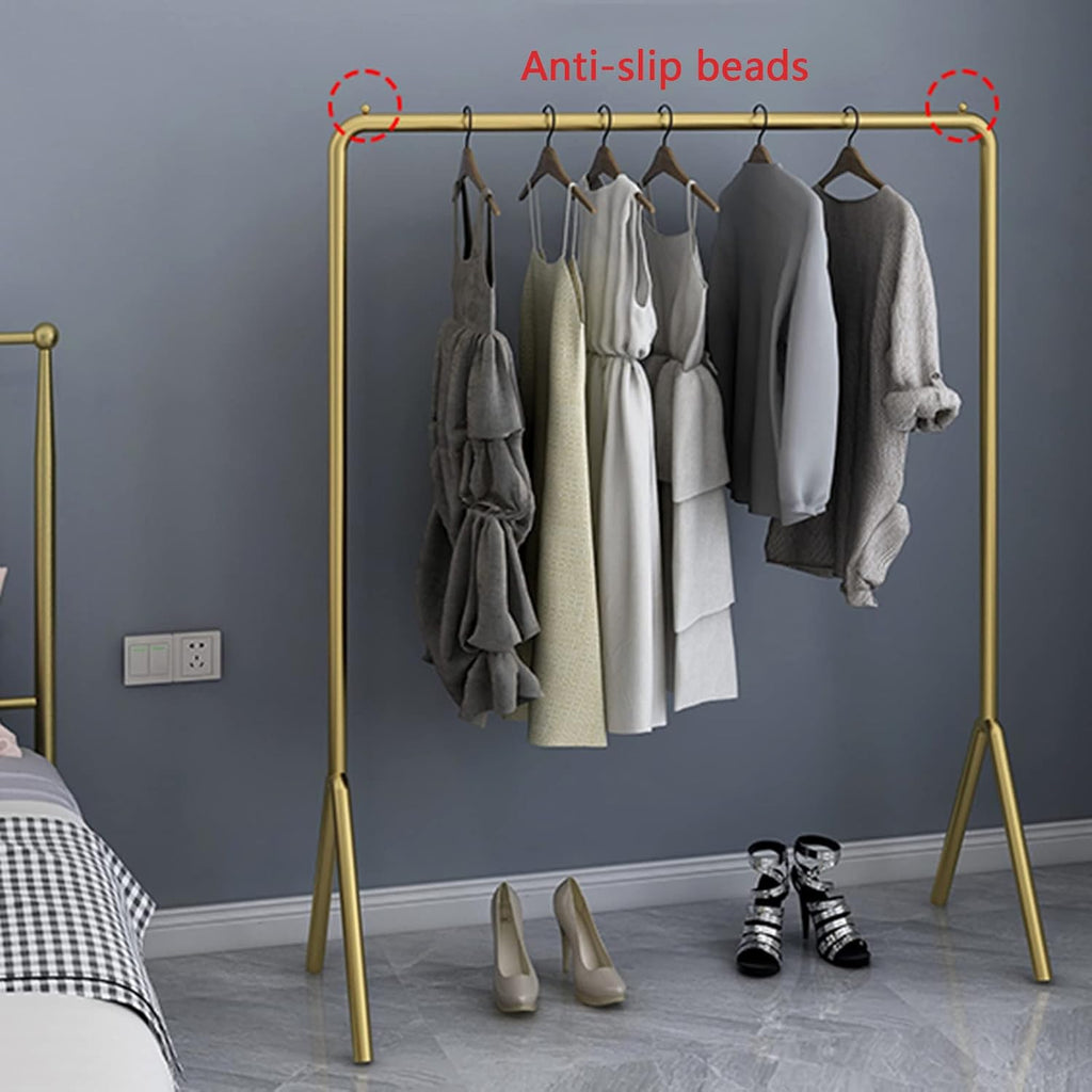 Gold Clothing Garment Rack,Simple Trending Standard Rod Display Clothing Rack,Modern Clothing Rack Free Standing Hanging Rack for Boutique Retail,Clothes St(100 * 130cm