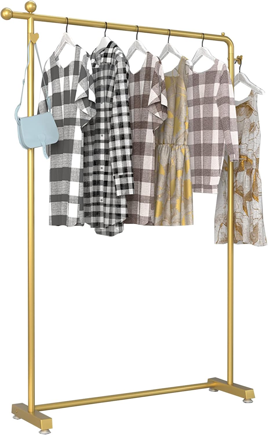 Heavy Duty Garment Rack Modern Freestanding Clothing Rack with 2 Heart-Shaped Hooks, Heavy Duty Clothes Rail for Retail Display, Large Capacity Coat Rack for Bedroom and Living (100x40x150CM)