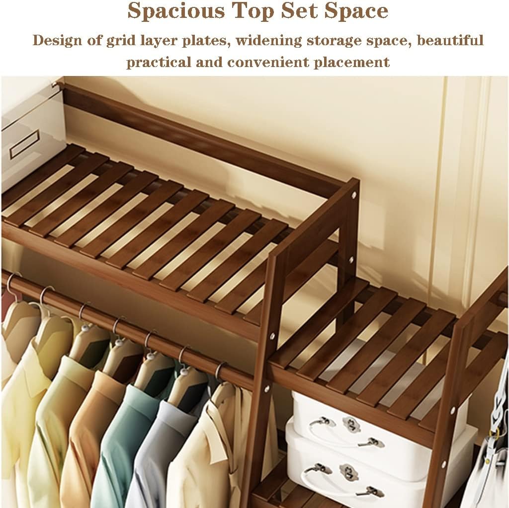 Clothing Rack with Shelves, Free Standing Coat Rack, Heavy Duty Clothes Rack, Freestanding Garment Rack, 150 * 42 * 140cm