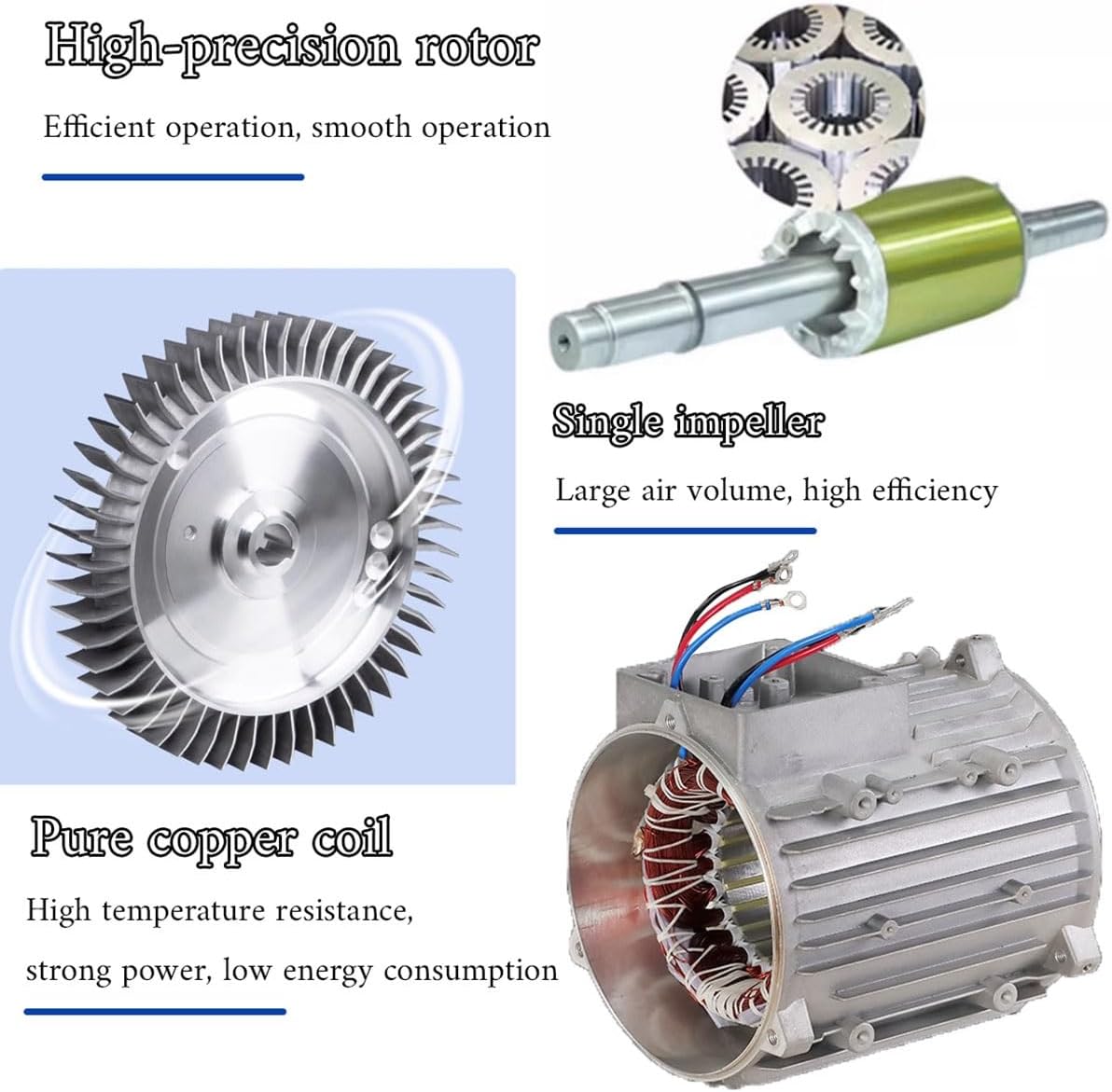 Vortex Ring Blower, Industrial Regenerative Blower for Sewage Aeration, Large Airflow High Pressure Centrifugal Fan, Suitable for Aquaculture, Food, Aquarium, Fish Pond, 250W