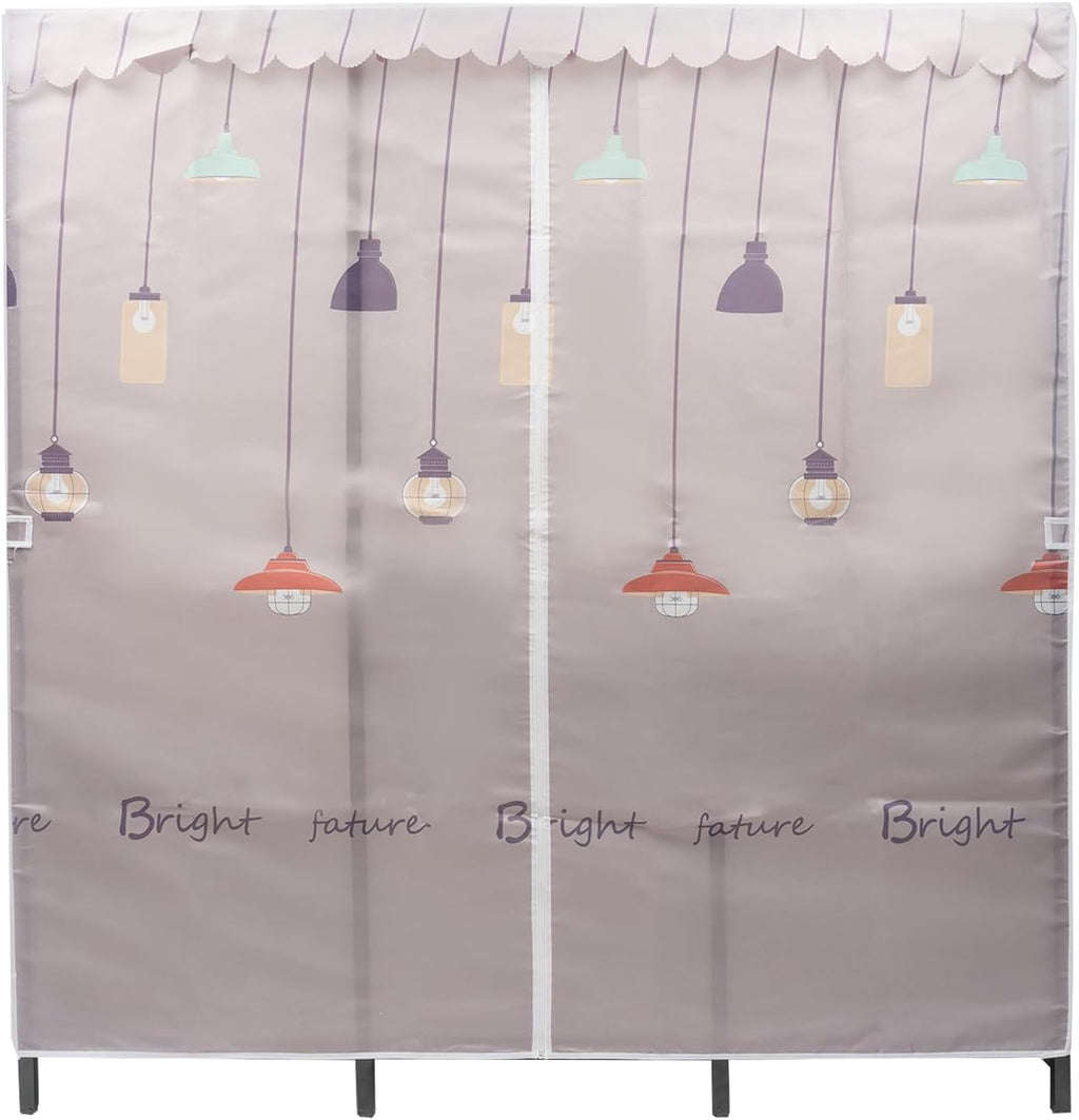 Garment Racks,Clothing Rack for Hanging Clothes with Shelves,Portable Closet System Organizer Garment Rack for Clothes Storage,Free Standing Wardrobe Clothes Organizer,Clothes Rack with Cloth Cover