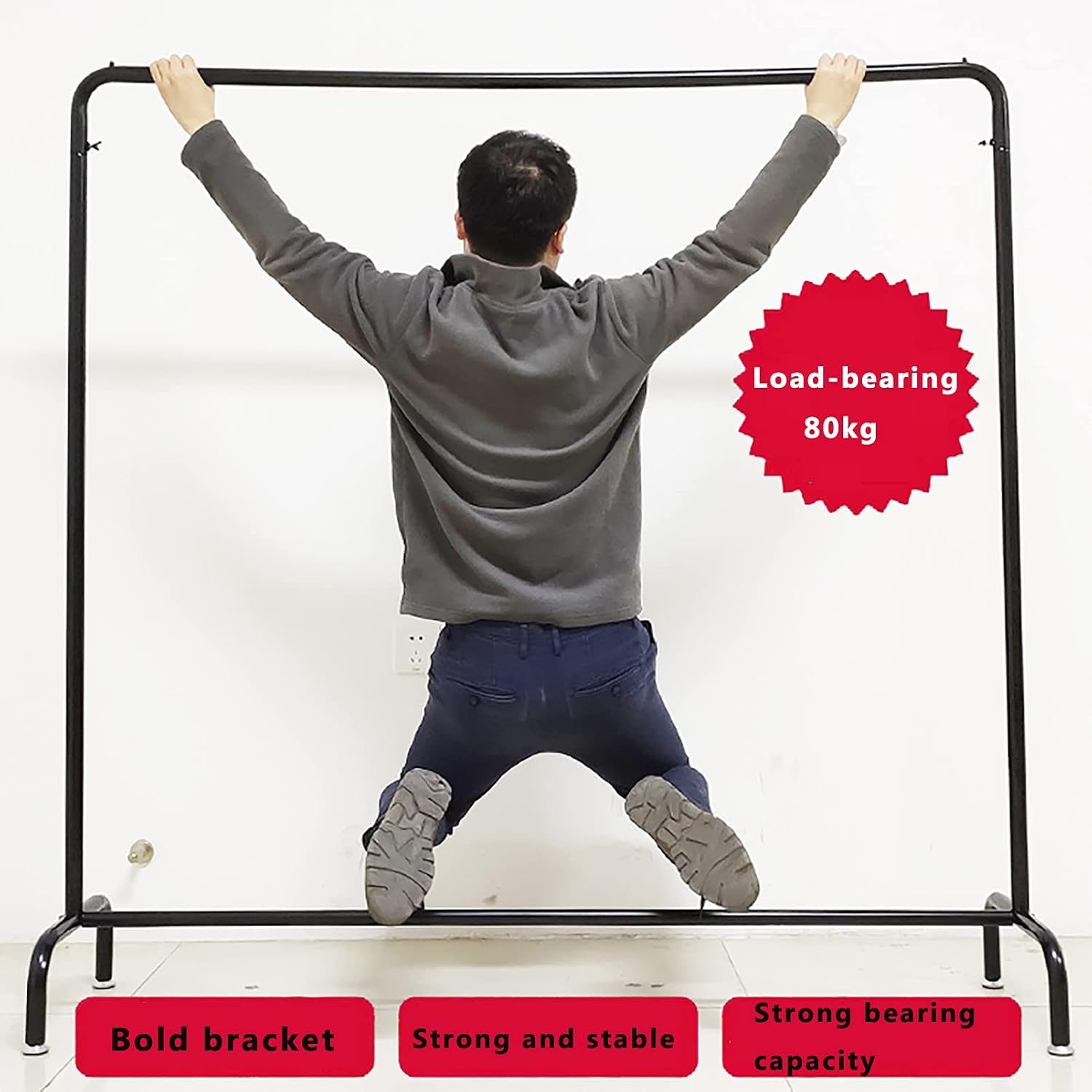 Clothing Rack with Shelves,Free-Standing Garment Rack, with Top Rod Organizer Shirt Towel Rack and Lower Storage Shelf for Boxes Shoes Boots