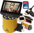 Wolverine Titan 8-in-1 20MP High Resolution Film to Digital Converter with 4.3' Screen and HDMI Output, Worldwide Voltage 110V/240V AC Adapter, 32GB SD Card & 6ft HDMI Cable Bundle (Yellow)