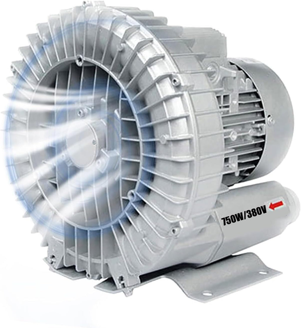 High-Pressure Vortex Ring Blower 480V Three-phase Regenerative Blower for Industrial Construction Textile & Fish Pond Aeration(750w/380v)