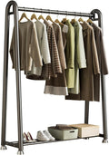 Multi-Functional Bedroom Clothes Rack with Bottom Shelf, 47' Garment Rack for Hanging Clothes, Coats, Shirts, Portable Freestanding Clothing Rack