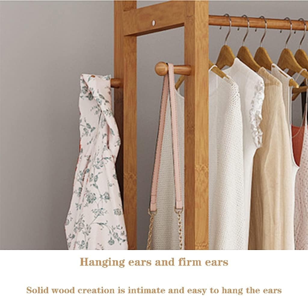 Heavy Clothes Rails Shoe Bench Coat Stand Rack Hanger Wooden Coat Rack Freestanding Garment Rack With 2 Storage Shelves And 4 Hooks, Coat Rack With Curtain On Wheels For Entryway, Hallway, B