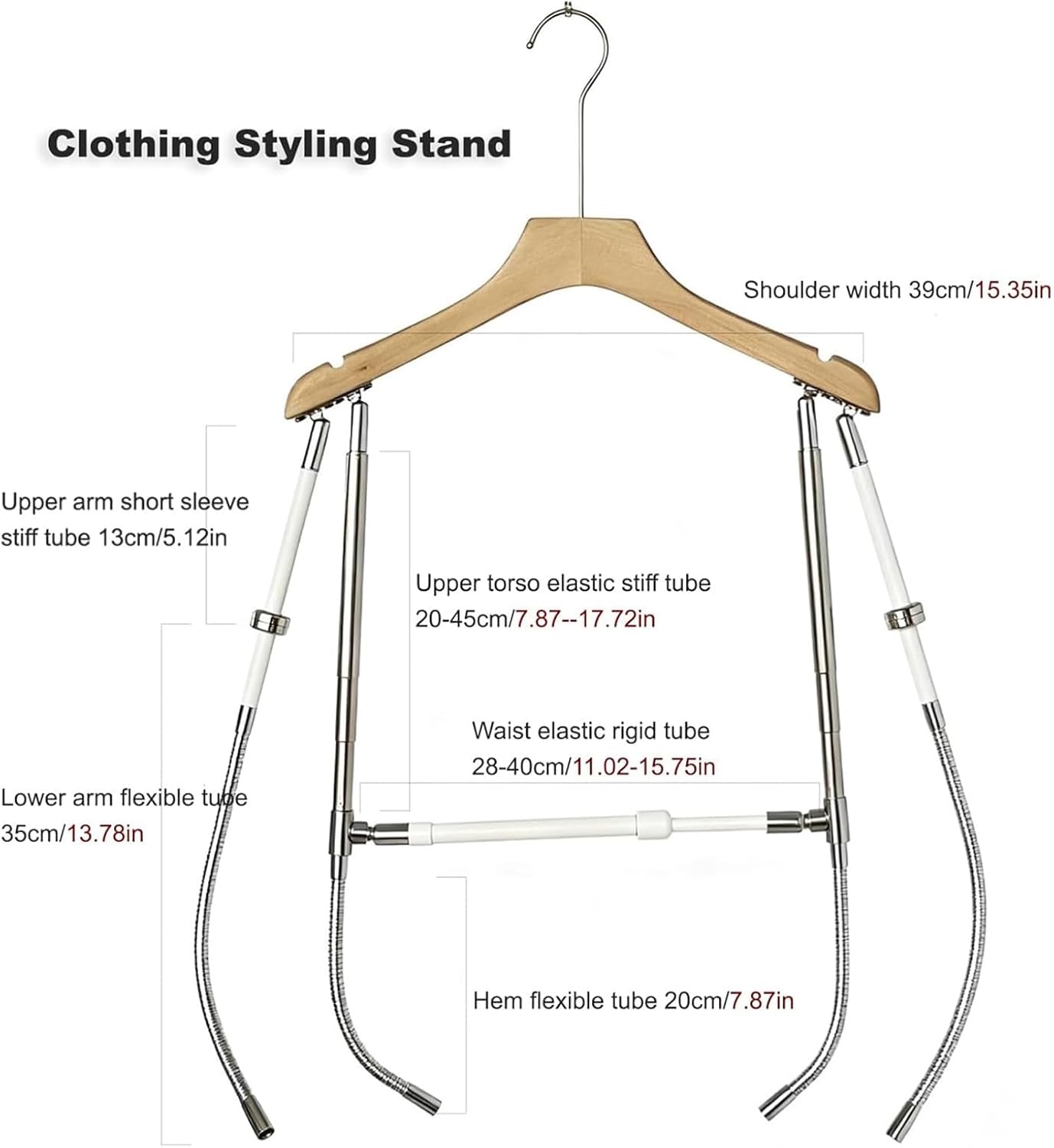 Adjustable Mannequin Coat Hanger, Invisible Coat Rack for Clothing Photography, Space Saver, Freestanding Clothes Rack for Shirt Display, Pants & Tops Hanger