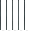 Fencer Wire Pack of 5 Heavy Duty 6FT Outdoor Steel Fencing Border Post, 16 Gauge Anti-Rust Metal Fence Post, 2' Diameter Decorative Garden Fence Post