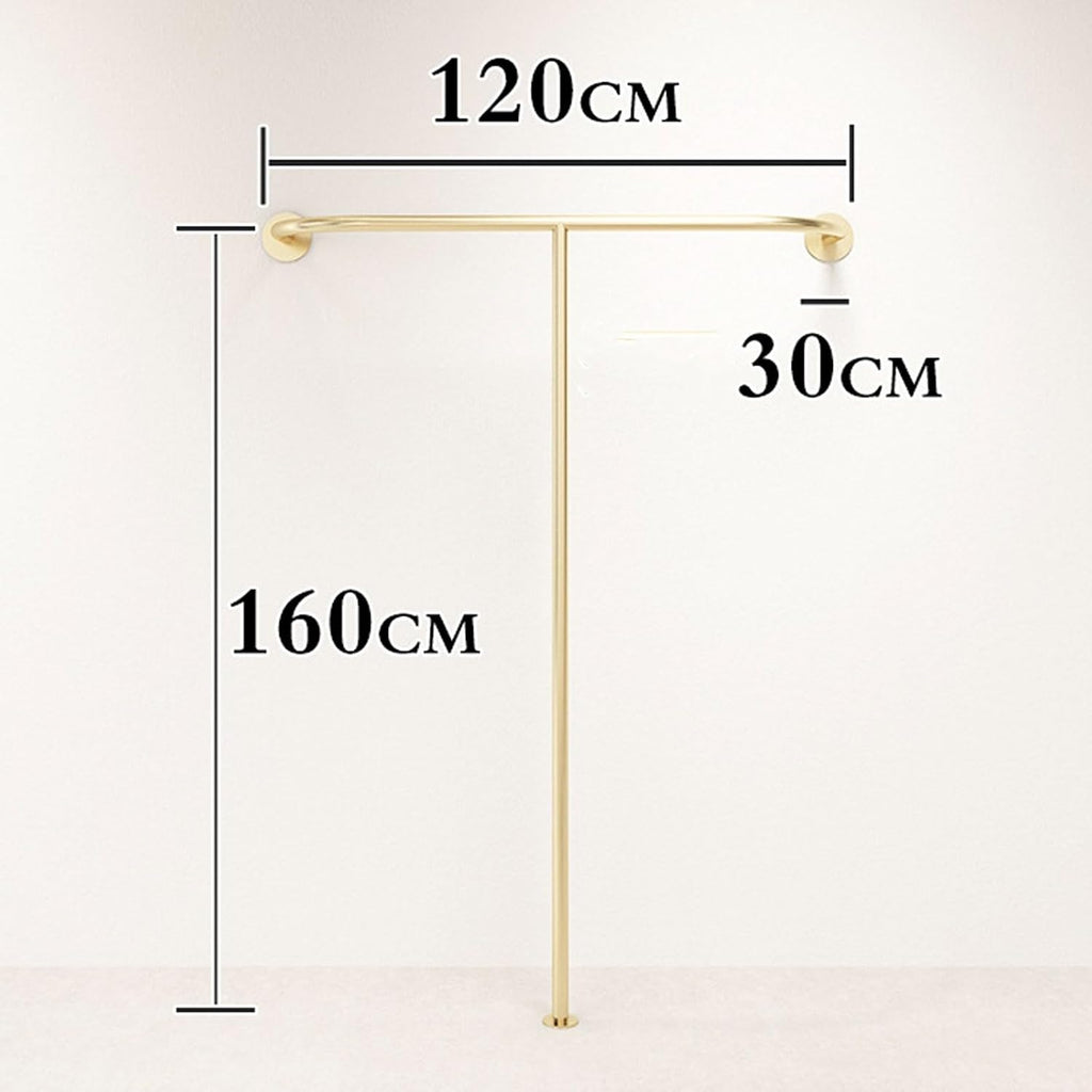 Wall Mounted Clothes Rail Modern Clothes Rack Retail Display Clothes Rack Freestanding Garment Rack Metal Coat Rack Garment Hanging Storage Rail, for Hanging Clothes (Size : 120cm)