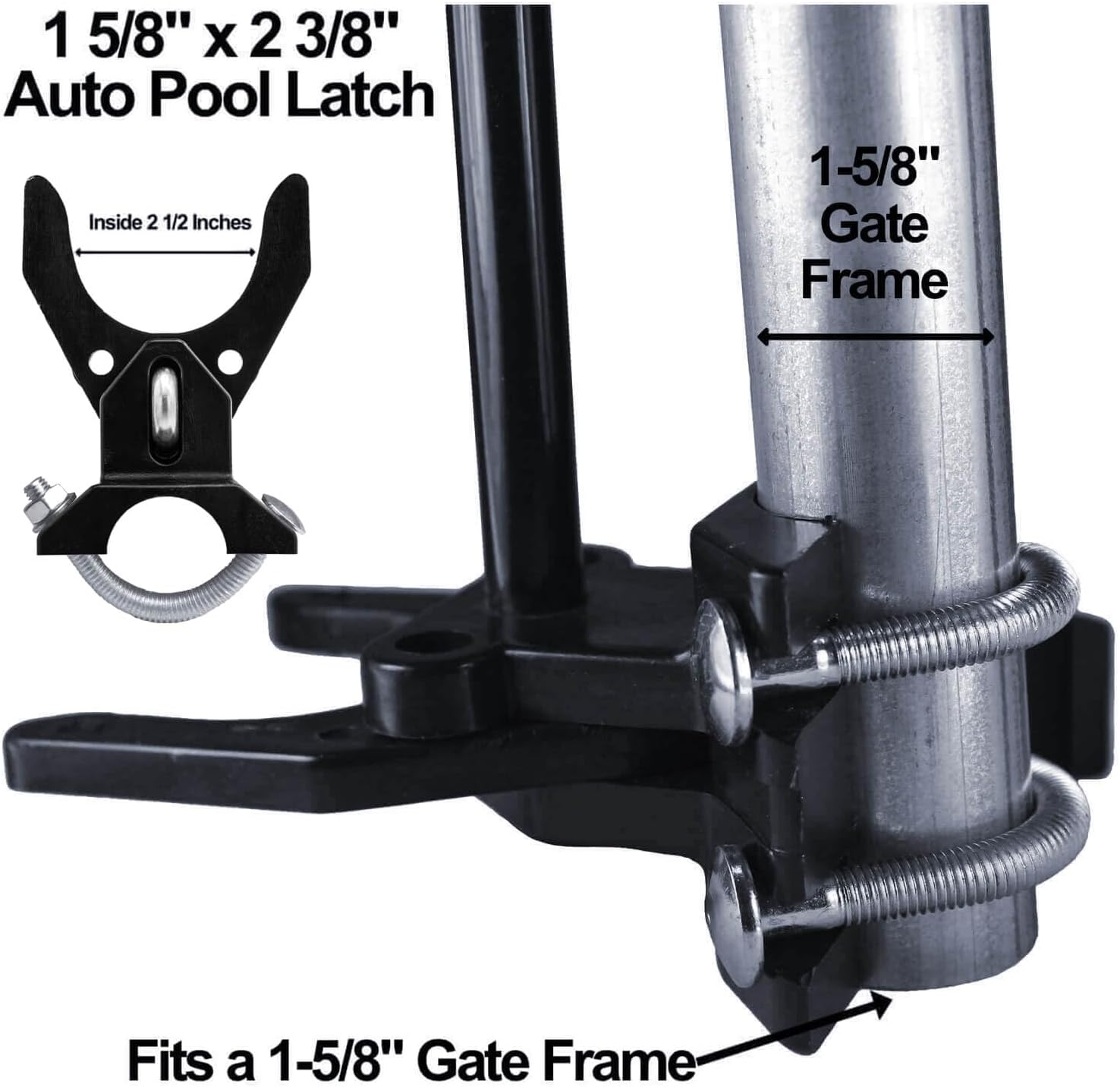 Push Style Pool Gate Latch for Chain Link 1-3/8' Gate Frames and 1-3/8' Gate Posts - CASE Qty 35