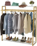 Heavy Duty Clothing Rack with Shelves, Metal Freestanding Garment Rack, Floor-Standing Double Hanging Rods Hangers Clothes Shelves, for Hanging Clothes Retail Display(100x40x150 cm)