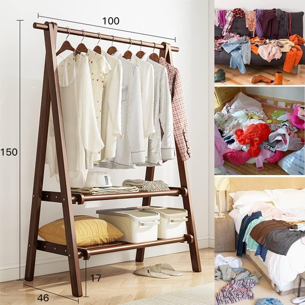 Clothes Rack Freestanding Rail Garment Rack Multifunctional Bedroom Clothes Rack,Hanging Rails for Coat Display Clothing Rail Household Shoe Rack for Skirts, Shirts, Sweaters