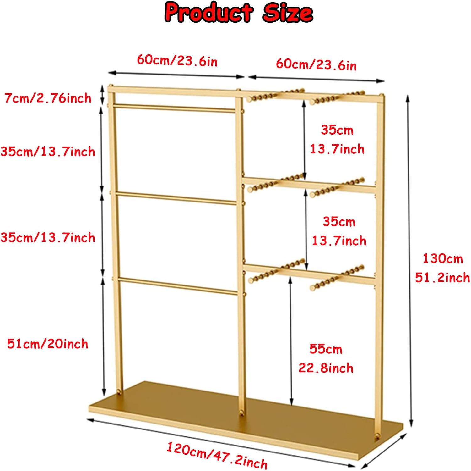 Adjustable Metal Garment Rack for Boutique | Freestanding Clothing Display for Shirts, Underwear, Bras, Socks & Scarves | Heavy-Duty Retail Storage Solution