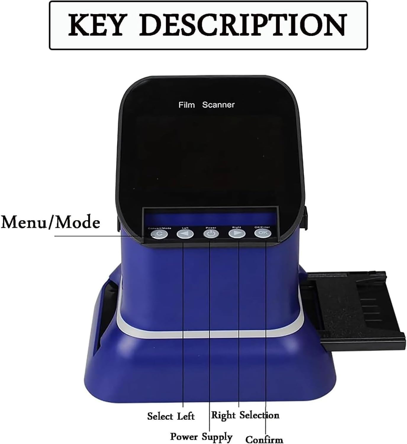 4.3' Digital Film&Slide Scanner, Converts 120 Medium Format, 127 Film, Microfiche, 35mm Negatives&Slides to Digital JPEG, with 8G Memory Card, 22 Million Pixels Film Scanners, for Family Trips