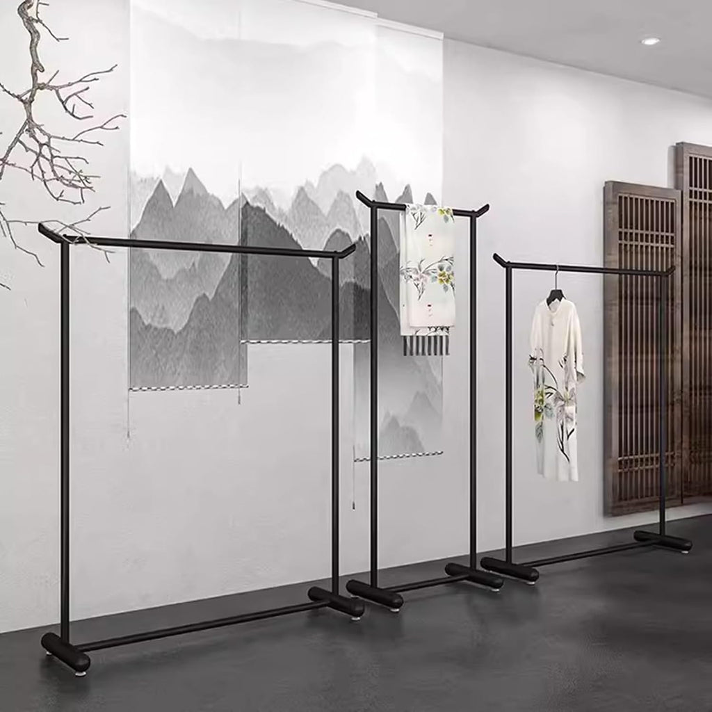 Heavy duty Garment rack Heavy Duty Clothes Rail, Freestanding Metal Hanging Clothes Rack, Large-capacity Retail Display Clothing Rack, Bedroom And Living Room Single Rod Coat Rack, Black ( 120X40X165