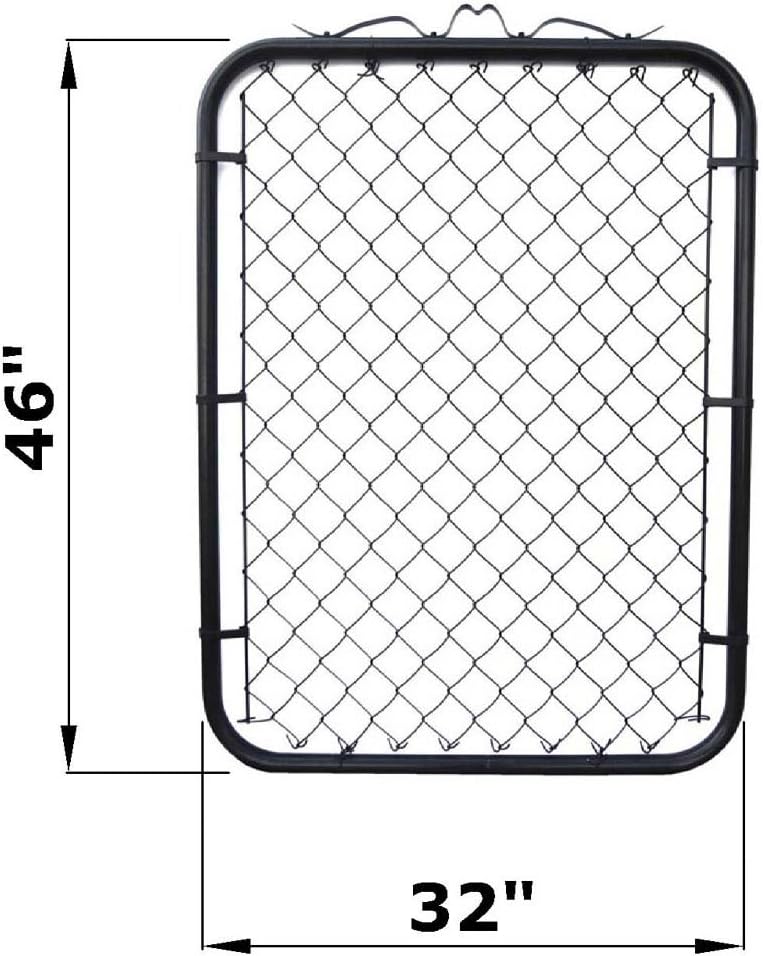 Black Coated Chain Link Garden Walking Fence Gate 48-inch Overall Height by 32-inch Frame Width (Fit a 36-inch Opening), 1 Pack No-Assembly Chain Link Walk-Through Gate