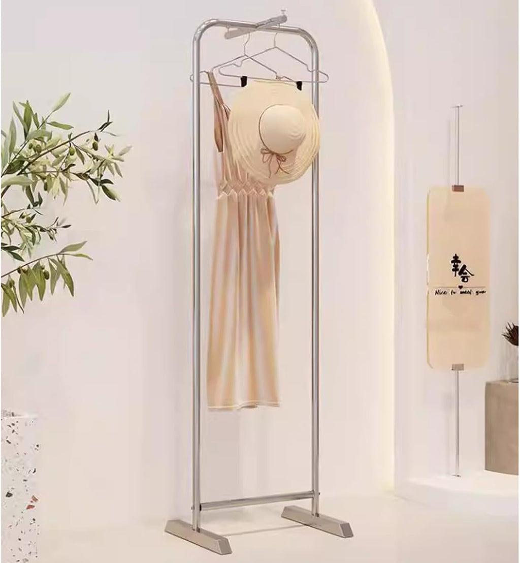 Heavy Duty Garment Rack Silver Stainless Steel Clothing Rack for Hanging Clothes, Clothing Store Hanger, Freestanding Clothing Retail Display Rack, Bedroom Coat Rack, 50X40X160CM