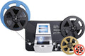 8mm & Super 8 Reels to Digital MovieMaker Pro Film Digitizer,Film Scanner,Converts Frame by MP4 Files, with 2.4'' Screen, Viewing Saving on SD Card(Included) for 3'5'7'9' Reels, Black