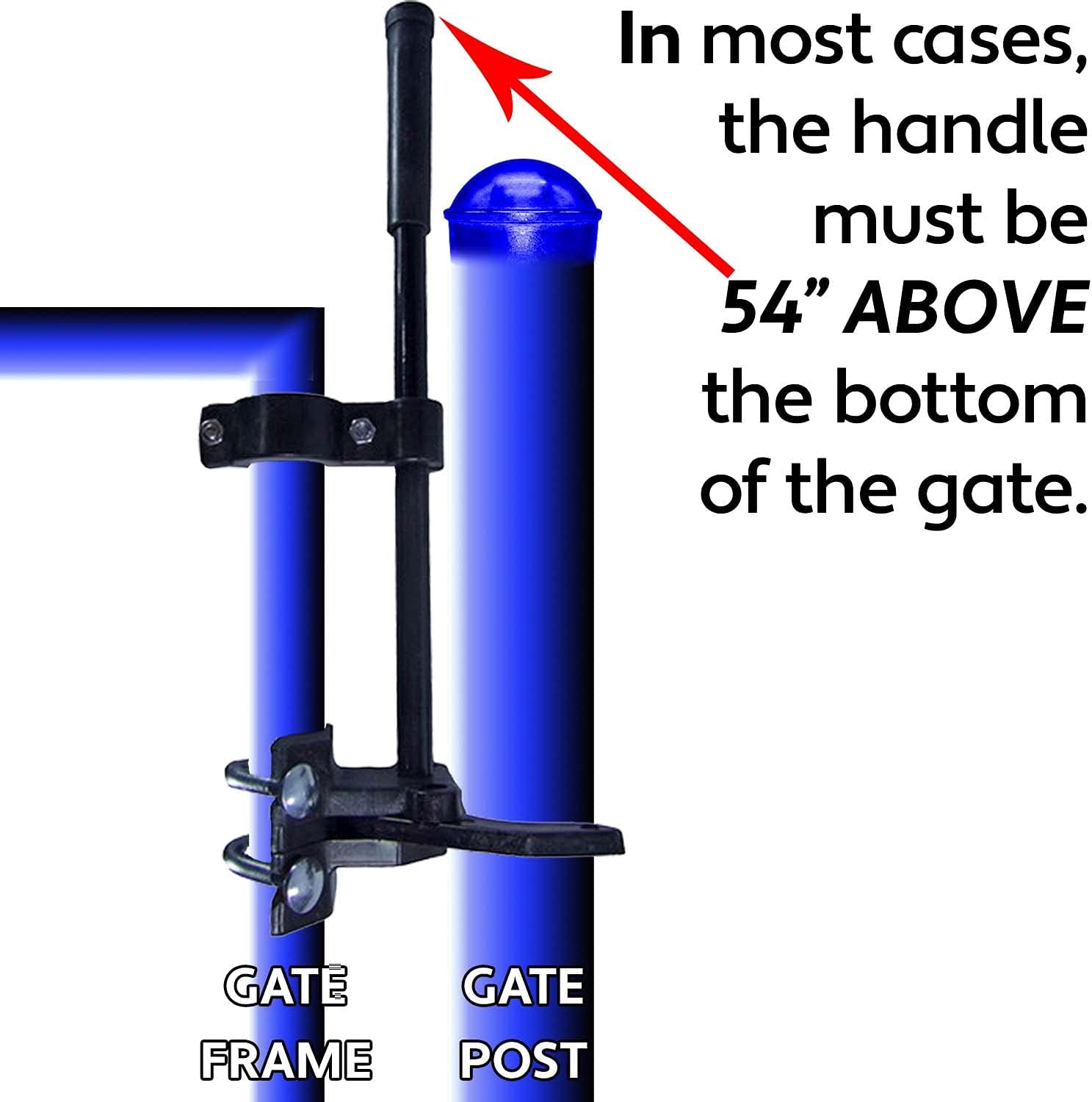 Push Style Pool Gate Latch for Chain Link 1-3/8' Gate Frames and 1-3/8' Gate Posts - CASE Qty 35